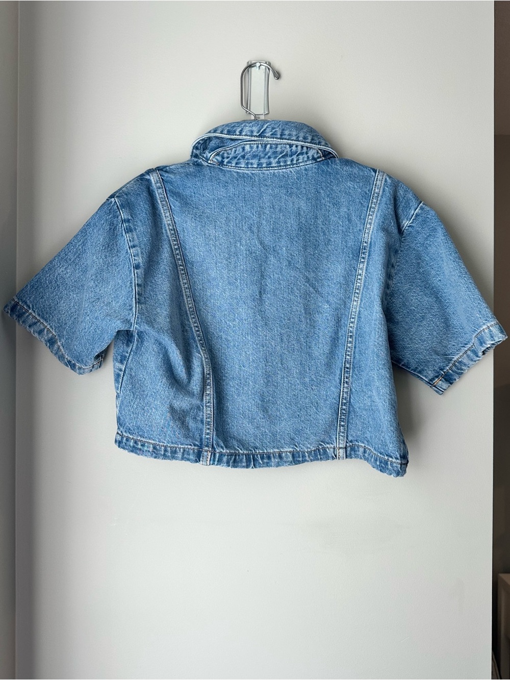 Zara Cropped Denim Shirt - Picture 5 of 11